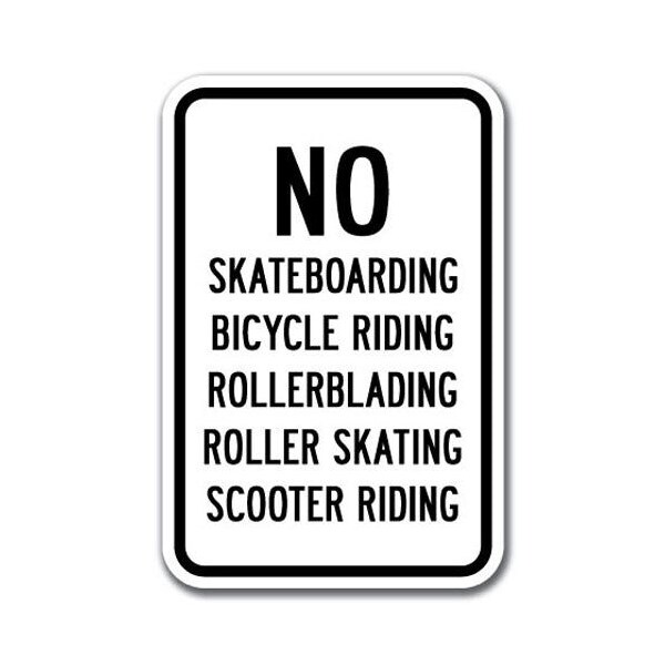 Signmission Safety Sign, 12 in Height, Aluminum, 18 in Length, No Skateboarding - NS2 A-1218 No Skateboarding - NS2 - main